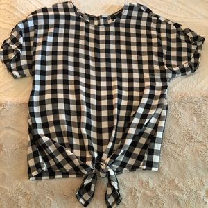 NWOT Madewell Gingham Tie Top